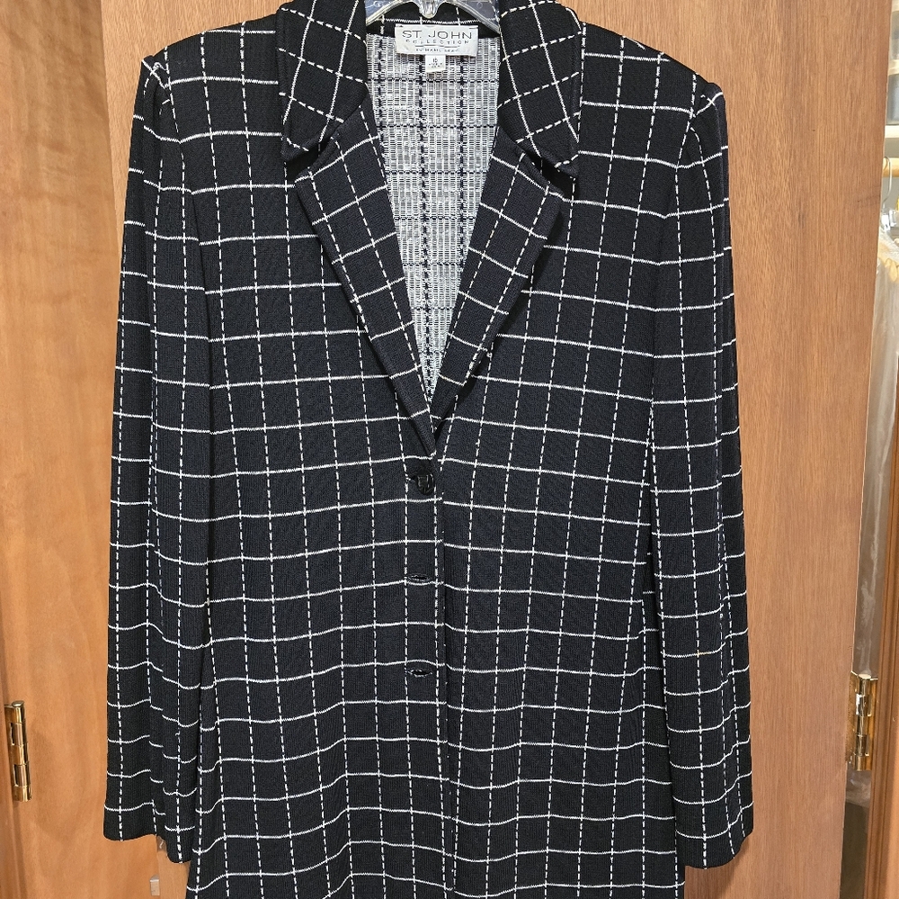 St John black and white jacket